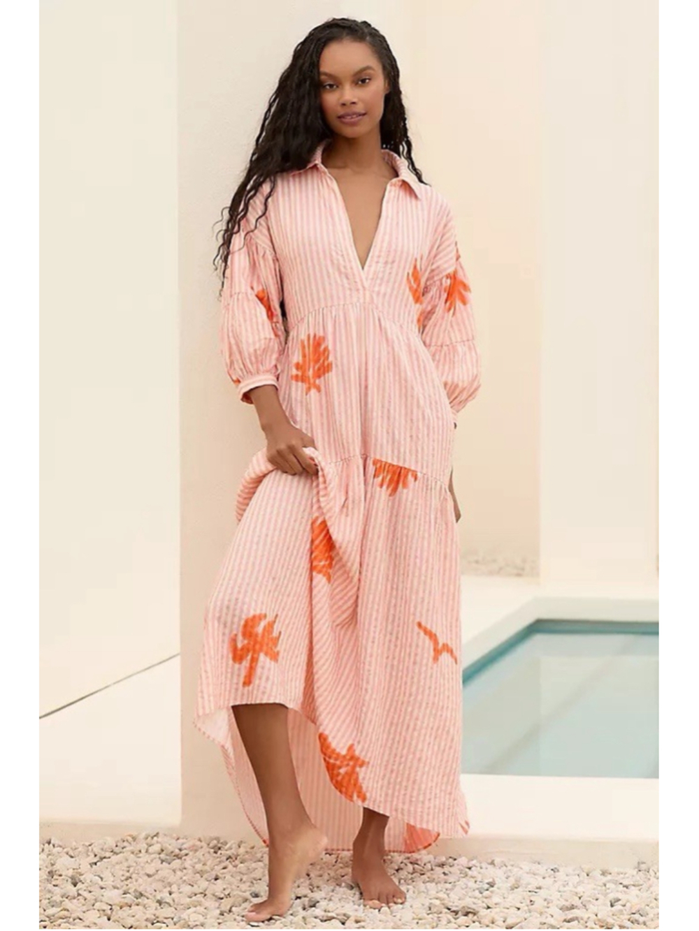 Anthropologie Celandine SP Carolita Printed Tiered Shirt Dress Daniella Manini